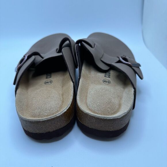 CUSHIONAIRE Women's Cork Footbed Clog with Genuine Leather Upper 6 BROWN - Picture 4 of 7